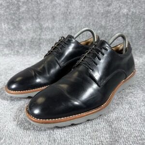 Z Zegna Hybrid‎ Dress Shoes Men's 8 Black Lace Up Plain Toe Derby Italy